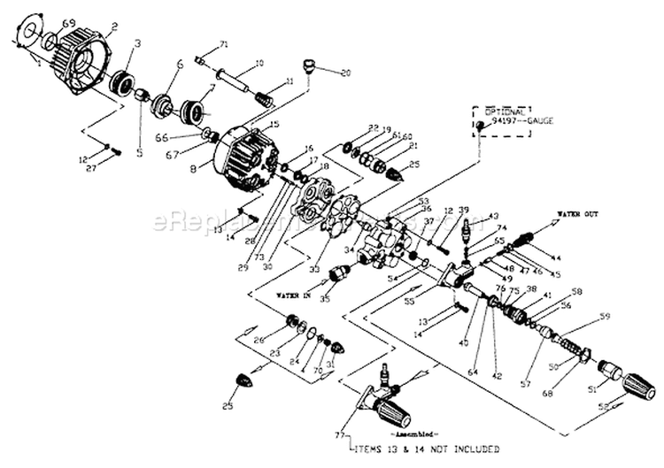 Page B Diagram and Parts List for 0774-0  Briggs and Stratton Pressure Washer